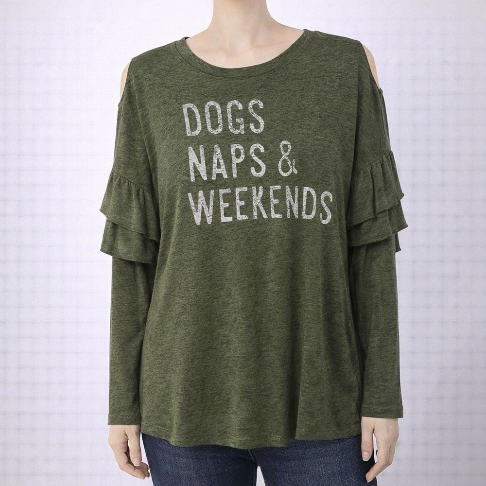 Olive Green Women's Graphic Top